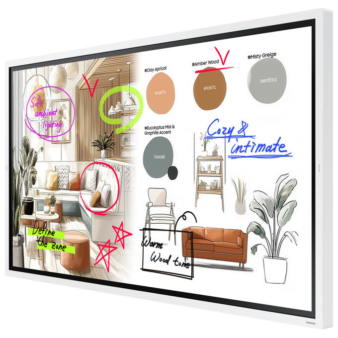 Samsung WM65FX Flip Pro Display Interattivo 65'' 4K UHD Touch IR 20 punti Tizen WiFi colore Grigio Bianco