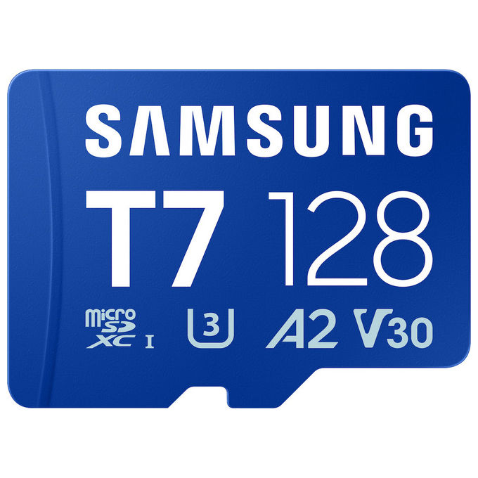 Samsung MB-MB128T-WW T7 Scheda microSDXC 128 GB UHS-I U3 V30 A2 170 MB-s colore Blu