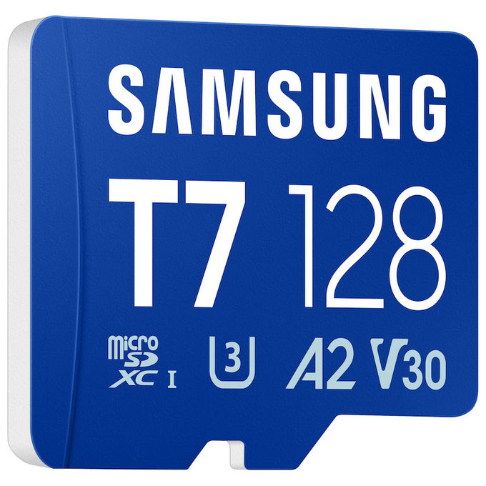 Samsung MB-MB128T-WW T7 Scheda microSDXC 128 GB UHS-I U3 V30 A2 170 MB-s colore Blu