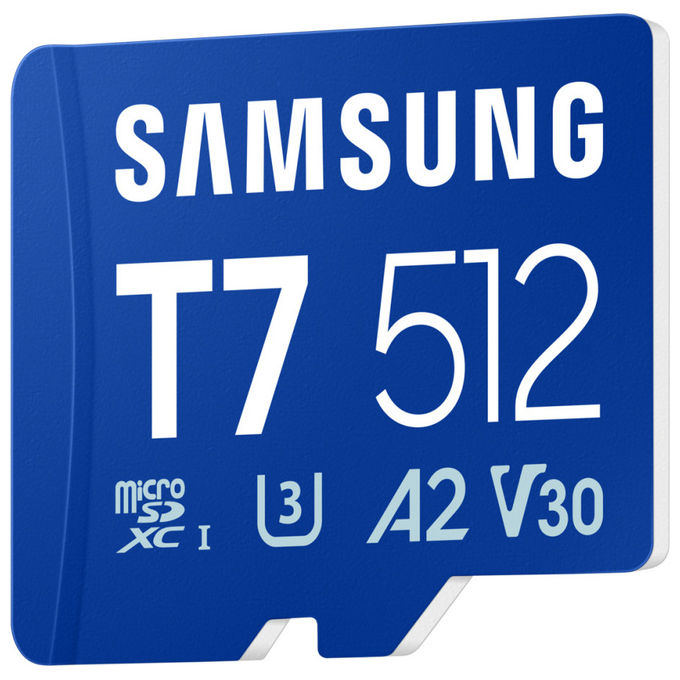Samsung MB-MB512T-WW T7 Scheda microSDXC 512GB UHS-I U3 V30 A2 170 MB-s colore Blu