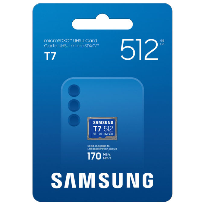 Samsung MB-MB512T-WW T7 Scheda microSDXC 512GB UHS-I U3 V30 A2 170 MB-s colore Blu