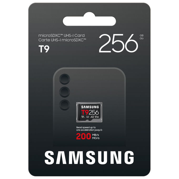 Samsung MB-MH256TWW T9 Scheda microSD 256 GB MicroSDXC UHS-I U3 V30 A2 200 MB-s 130 MB-s colore Nero