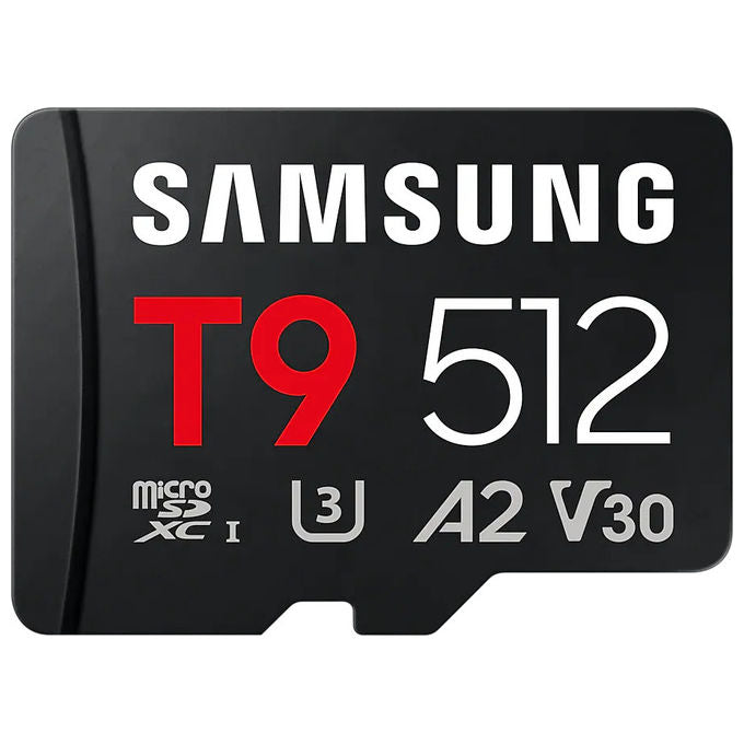 Samsung MB-MH512T-WW T9 Scheda MicroSD 512 GB UHS-I U3 V30 A2 200 MB-s Lettura 130 MB-s Scrittura colore Nero