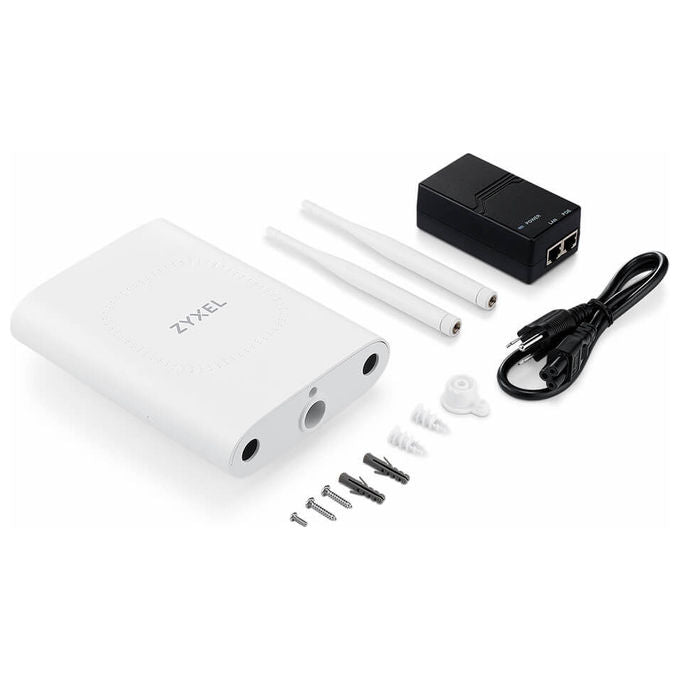 Zyxel NWA55BE Access Point Outdoor Wi-Fi 7 Dual Radio 2.4 5 GHz 5100 Mbit-s PoE IP55 1 Porta LAN Gestito da Cloud colore Bianco