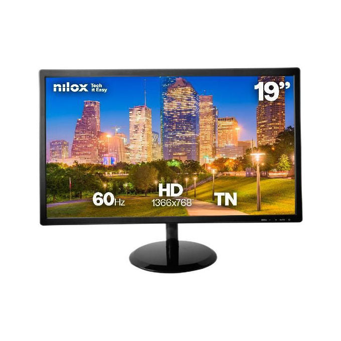 Nilox NXM19FHD22 Monitor 19'' TN HD 1366x768 5ms 60Hz VGA HDMI colore Nero