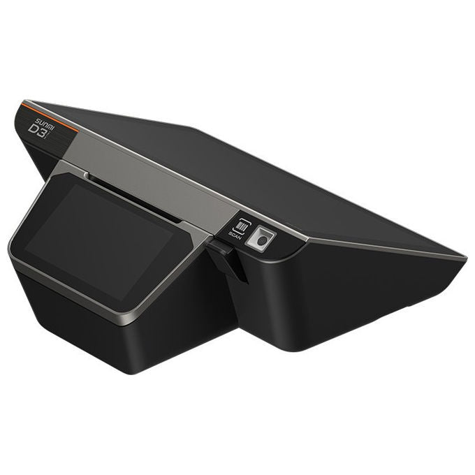 Sunmi P01260026 D3 Mini Terminale POS Desktop Touch 10,1'' Display Cliente 2,4'' Stampante Termica 58 mm Scanner 1D-2D 3 GB 32 GB Wi-Fi Bluetooth