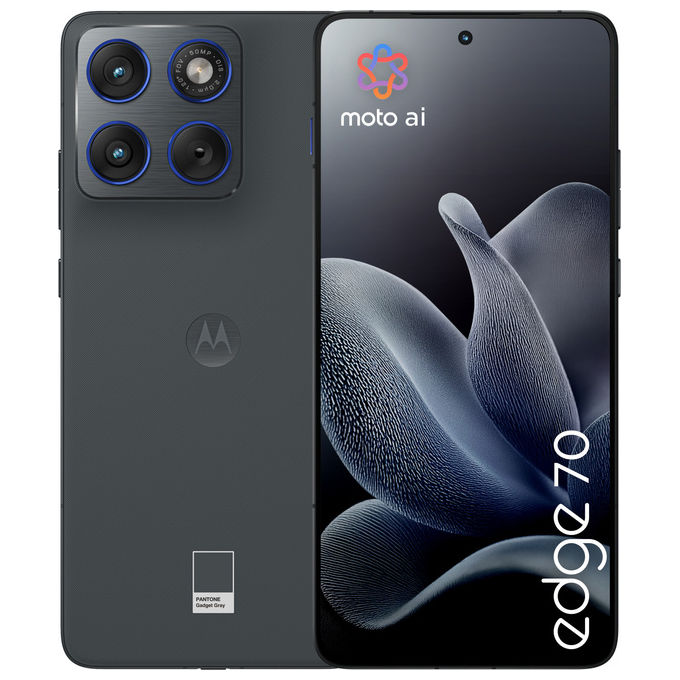 Motorola PBA50064IT Edge 70 Smartphone 5G 6.7'' AMOLED 12GB 512GB Snapdragon 7 Gen 4 50MP IP68 TurboPower 68W colore Grigio