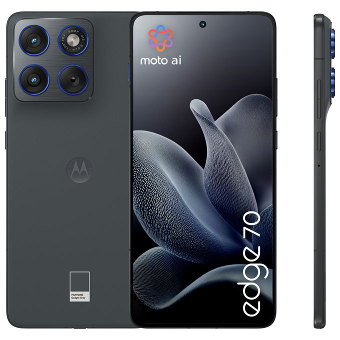 Motorola PBA50064IT Edge 70 Smartphone 5G 6.7'' AMOLED 12GB 512GB Snapdragon 7 Gen 4 50MP IP68 TurboPower 68W colore Grigio