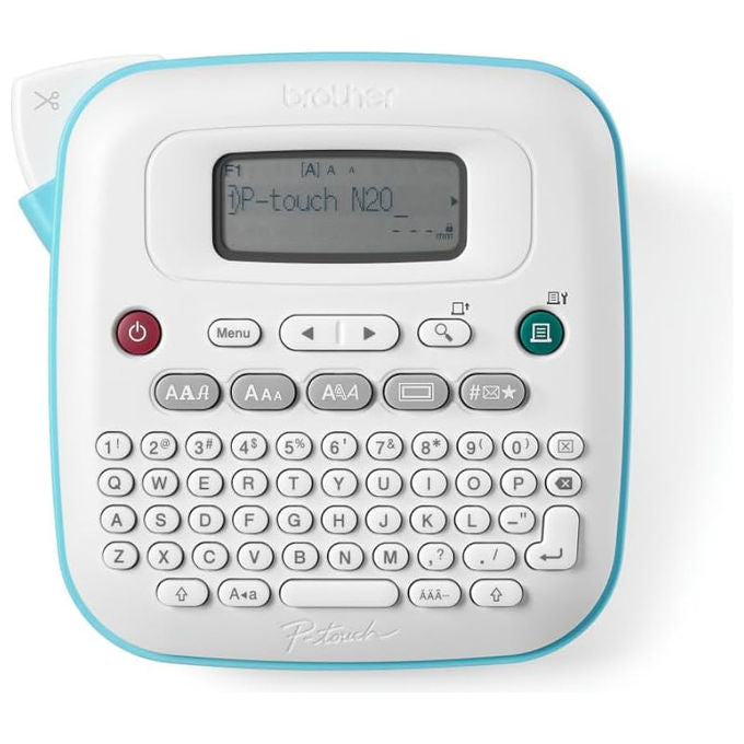 Brother PTN20 Etichettatrice Elettronica Desktop Tastiera QWERTY Display LCD Nastri 12 mm 3 Font 250 Simboli colore Bianco