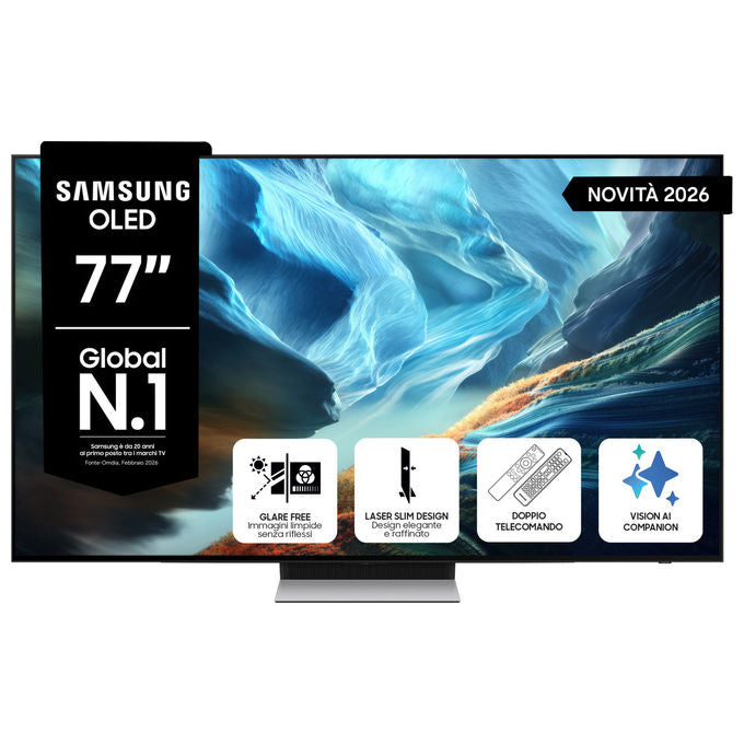 Samsung QE77S90HATXZT Smart TV OLED 77'' 4K UHD Processore NQ4 AI Gen3 Motion Xcelerator 165Hz Dolby Atmos Wi-Fi 6E colore Nero