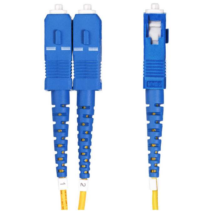 StarTech.com SMLCSC-OS2-20M Cavo Patch Fibra Ottica OS2 Monomodale Duplex LC SC UPC 20m 9-125µm LSZH colore Giallo
