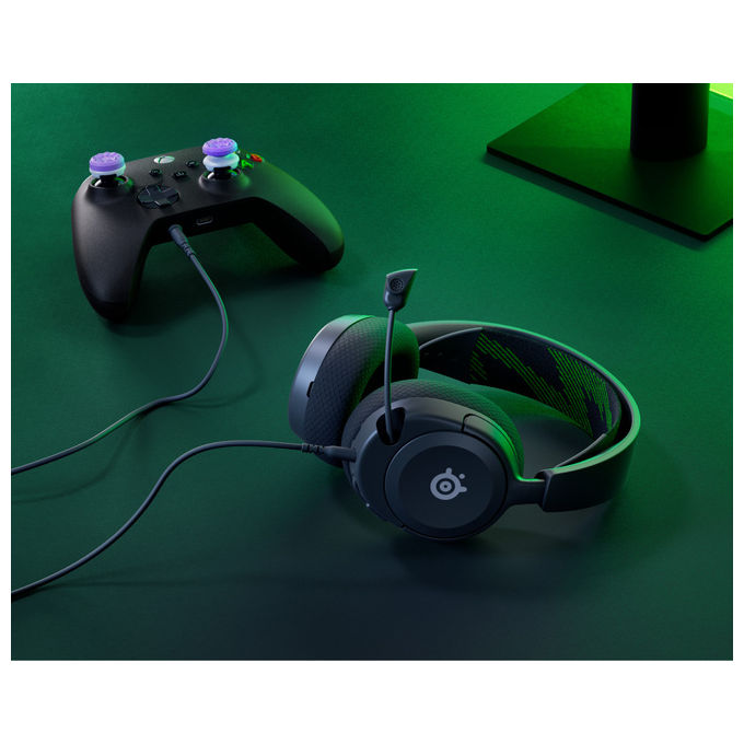 SteelSeries ARCTIS NOVA 1X Auricolare Gaming A Padiglione Cablato Jack 3.5mm Microfono con Cancellazione del Rumore colore Nero Verde