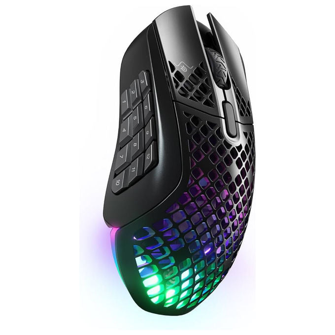 SteelSeries 62618 Aerox 9 Wireless Mouse Gaming Ottico 18 Pulsanti 18000 DPI Bluetooth 2.4 GHz IP54 colore Nero
