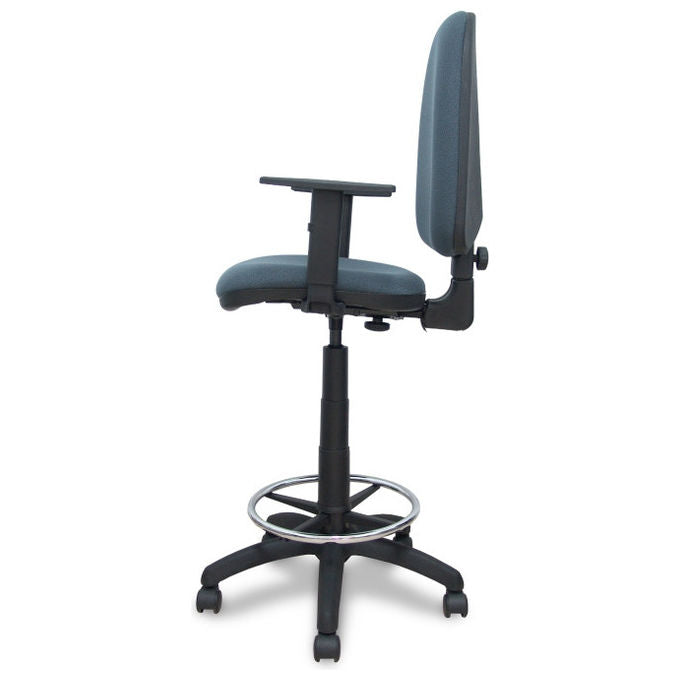 PIQUERAS Y CRESPO T04CPBALI600B10 Ayna Sgabello da Ufficio Ergonomico Tessuto Bali Braccioli 1D Regolabili 5 Ruote 100 Kg colore Grigio
