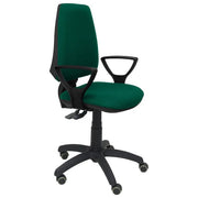 Piqueras y Crespo S5704270 Elche S Sgabello da Ufficio Ergonomico Tessuto Bali Braccioli Regolabili Base Poliammide colore Verde