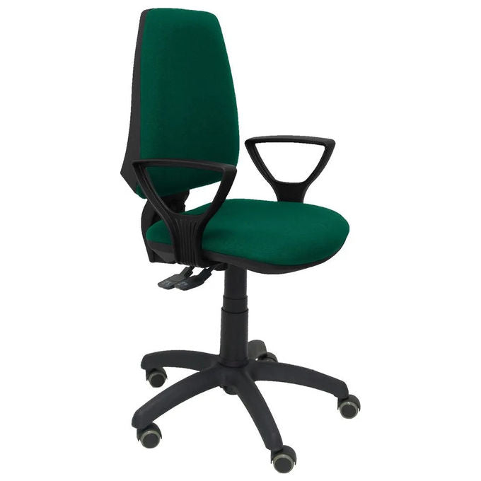 Piqueras y Crespo S5704270 Elche S Sgabello da Ufficio Ergonomico Tessuto Bali Braccioli Regolabili Base Poliammide colore Verde