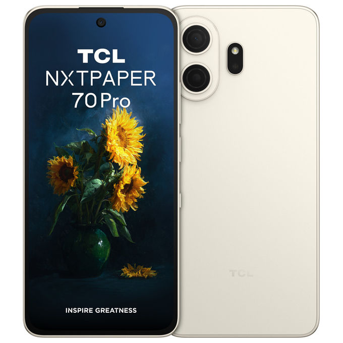 TCL T807D1-2BLCA112 NXTPAPER 70 Pro Smartphone 5G 6.9'' 8GB 256GB 50MP OIS 5200mAh IP68 Android 16 colore Nebula Gold