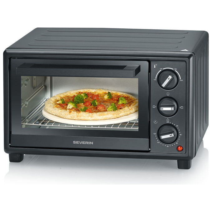 Severin TO 2078 Forno elettrico compatto 20 L 1600 W termostato 100-230 °C timer 120 min grill colore Nero