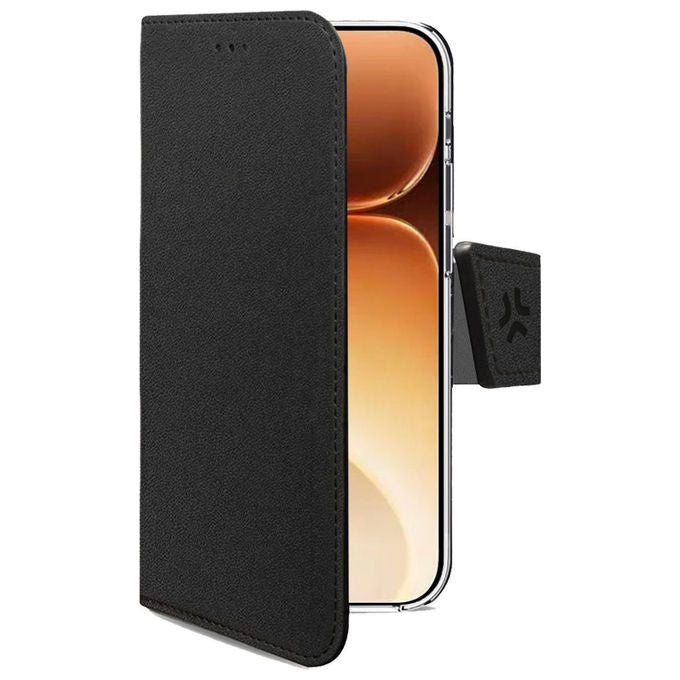 Celly WALLY1184 Wally Custodia a Portafoglio Honor 600 Pro Flap Magnetico Funzione Stand colore Nero