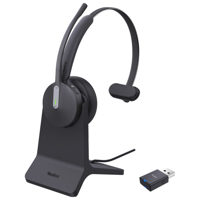 Yealink WH64MONOMSHBWST WH64 Hybrid Auricolare Wireless Mono Bluetooth 5.2 DECT USB-C Teams 14h Base di Ricarica colore Nero
