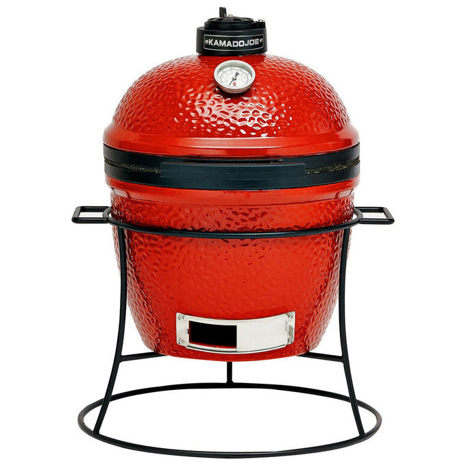 Kamado Joe KJ13RH Joe Jr Barbecue a Carbone Kettle Ceramica Ghisa 33 cm 907 cm² colore Rosso