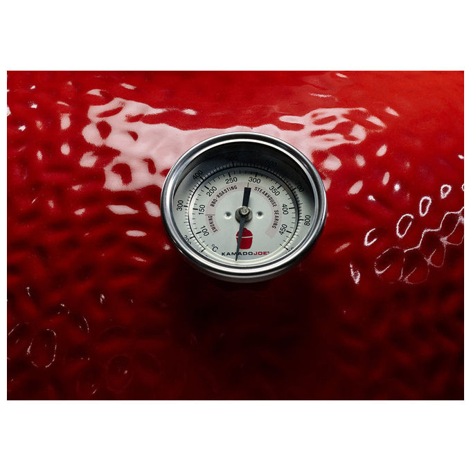 Kamado Joe KJ13RH Joe Jr Barbecue a Carbone Kettle Ceramica Ghisa 33 cm 907 cm² colore Rosso