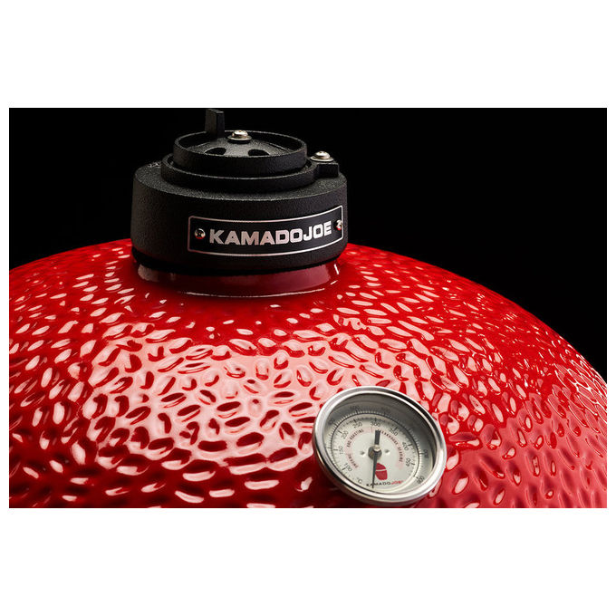 Kamado Joe KJ13RH Joe Jr Barbecue a Carbone Kettle Ceramica Ghisa 33 cm 907 cm² colore Rosso