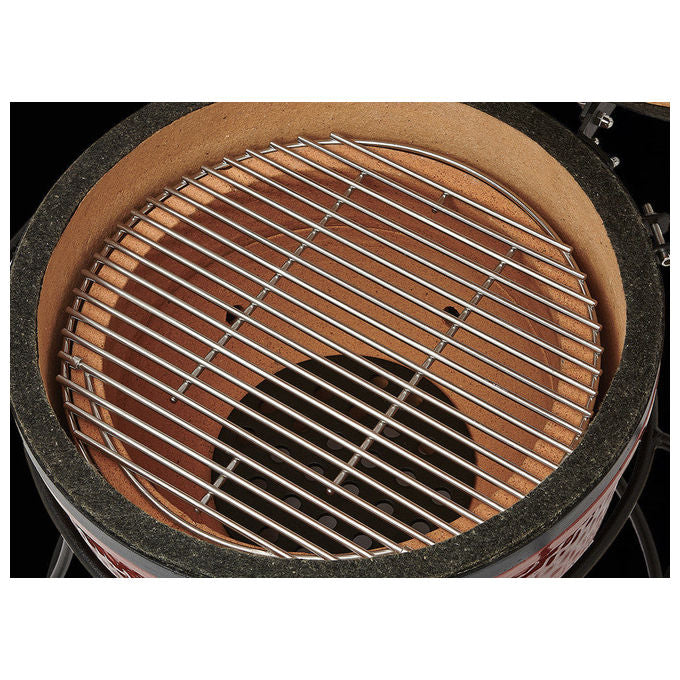 Kamado Joe KJ13RH Joe Jr Barbecue a Carbone Kettle Ceramica Ghisa 33 cm 907 cm² colore Rosso