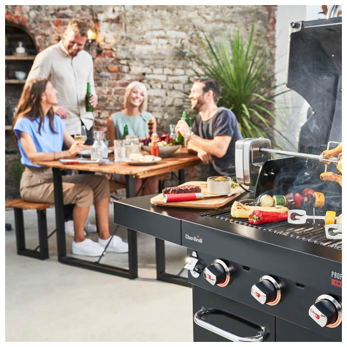 Char-Broil 140915 Professional CORE B 3 Grill a Gas Carrello 11540 W Griglia Ghisa 615x445 mm Accensione Elettronica colore Nero Acciaio Inox
