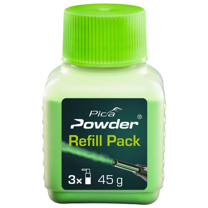 Pica 2030 Powder Refill Pack Polvere di Ricarica per Spraymarker 45g circa 4500 spruzzi colore Verde Fluorescente