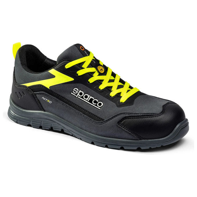 Sparco BTB0044 Nitro Elfyn Scarpe Antinfortunistiche Basse S3S ESD Metal Free Taglia 46 colore Grigio Scuro Giallo Fluo