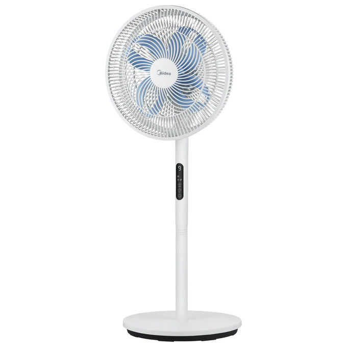 Midea MFS352RDDW Ventilatore a piantana 4 pale BLDC 30W 9 livelli velocita' 19dB telecomando timer 9h colore Bianco