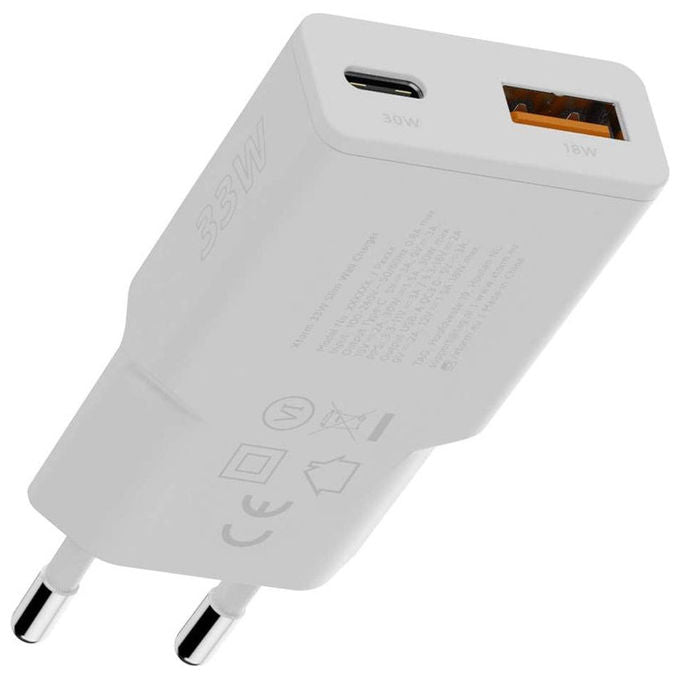 Xtorm XG2SL033 Go2 Series Caricabatterie SlimLine 33W USB-C PD USB-A Quick Charge 3.0 2 porte colore Bianco