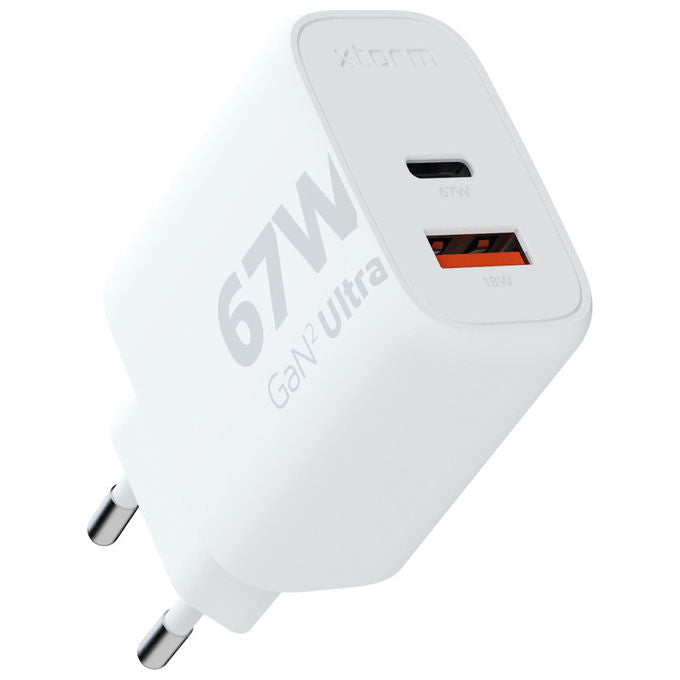 Xtorm XEC067 GaN2 Ultra Caricatore da Parete 67W USB-C PD USB-A Quick Charge 3.0 2 Porte colore Bianco