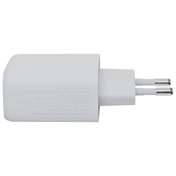 Xtorm XEC067 GaN2 Ultra Caricatore da Parete 67W USB-C PD USB-A Quick Charge 3.0 2 Porte colore Bianco