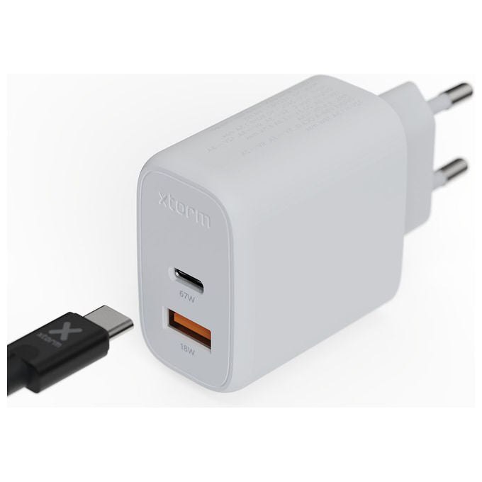 Xtorm XEC067 GaN2 Ultra Caricatore da Parete 67W USB-C PD USB-A Quick Charge 3.0 2 Porte colore Bianco