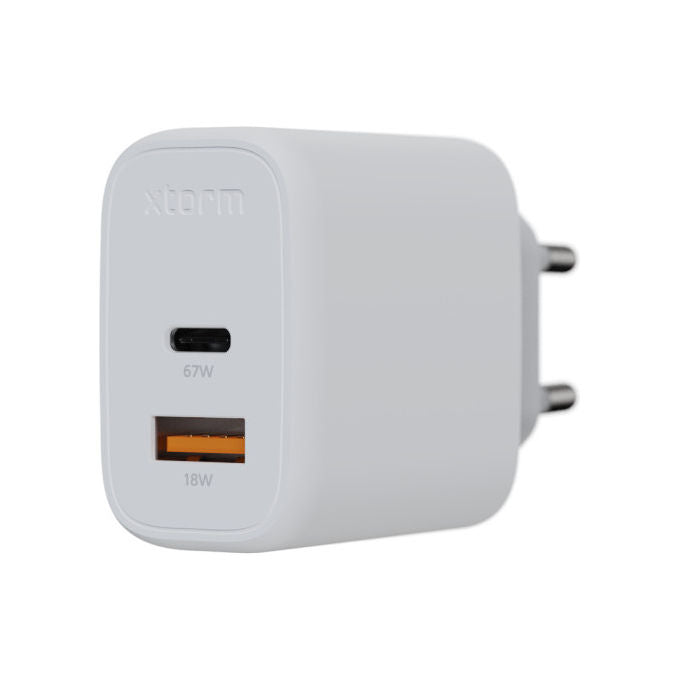 Xtorm XEC067 GaN2 Ultra Caricatore da Parete 67W USB-C PD USB-A Quick Charge 3.0 2 Porte colore Bianco