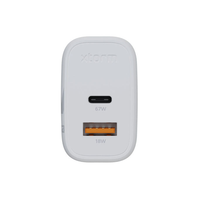 Xtorm XEC067 GaN2 Ultra Caricatore da Parete 67W USB-C PD USB-A Quick Charge 3.0 2 Porte colore Bianco