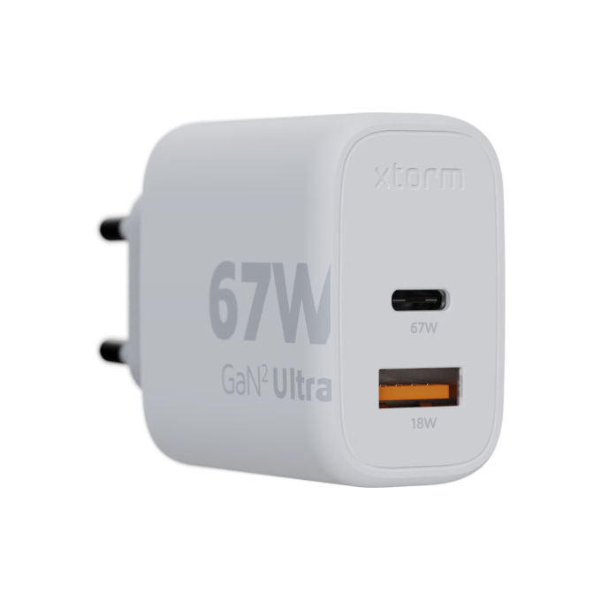 Xtorm XEC067 GaN2 Ultra Caricatore da Parete 67W USB-C PD USB-A Quick Charge 3.0 2 Porte colore Bianco