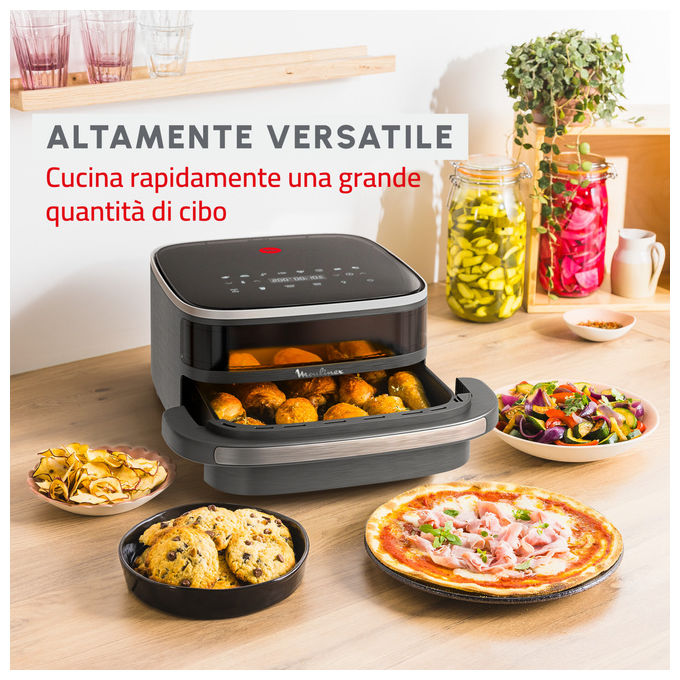 Moulinex AL402HF0 Easy Fry XL Surface Friggitrice ad aria 4 L 2200 W 10 programmi Display LCD Touch colore Grigio