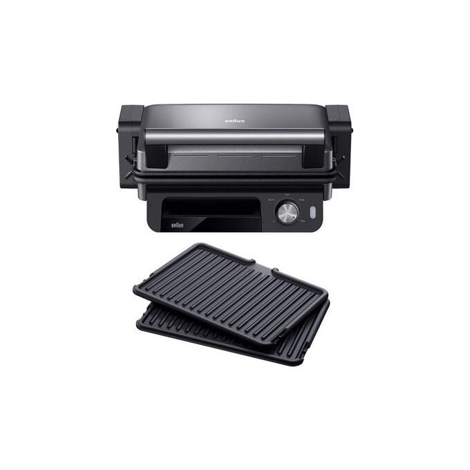 Braun CG5033 MultiGrill 5 Griglia di contatto 3 in 1 2000 W piastre antiaderenti 30x22 cm colore Nero