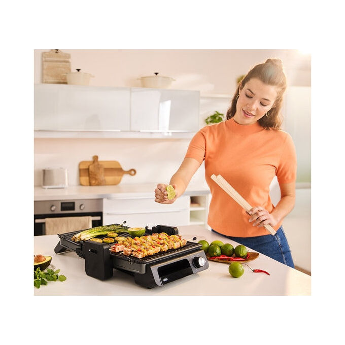 Braun CG5033 MultiGrill 5 Griglia di contatto 3 in 1 2000 W piastre antiaderenti 30x22 cm colore Nero