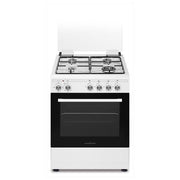 Schaub Lorenz SS631EW Cucina a Gas 60 cm 4 Fuochi Forno Elettrico Ventilato 59 L 6 Funzioni Grill Classe A (86x60x60 cm) colore Bianco