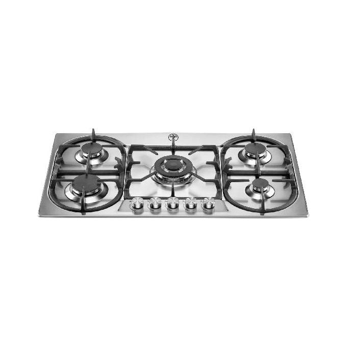 Bertazzoni La Germania P7101D9X-19 Piano cottura Gas 75 cm 5 fuochi bruciatore wok 3500W griglie ghisa colore Acciaio inox