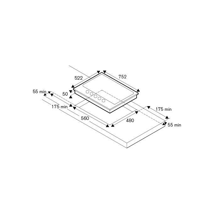 Bertazzoni La Germania P7101D9X-19 Piano cottura Gas 75 cm 5 fuochi bruciatore wok 3500W griglie ghisa colore Acciaio inox