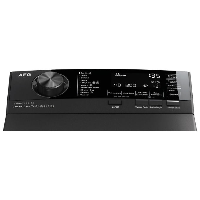 AEG LTR8CBL37A Serie 8000 Lavatrice Carica Alto 7 Kg 1300 rpm Classe A ProSteam ProSense (90x40x60 cm) colore Dark Silver