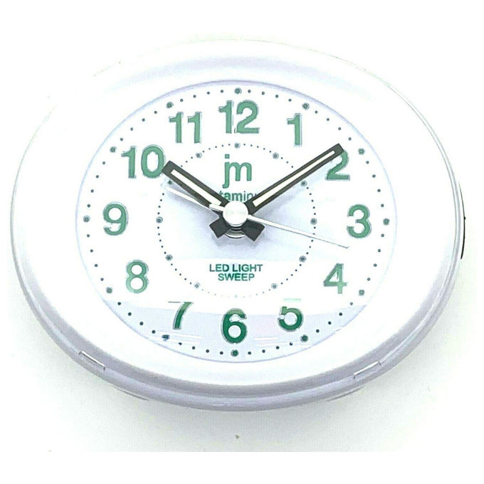 Lowell JA-7119B Sveglia Analogica da Tavolo con Snooze e Luce colore Bianco