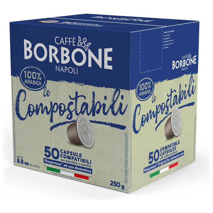 Caffe' Borbone REBARABICACOMP050N Le Compostabili Capsule Caffe' Compatibili Nespresso 100% Arabica Intensita' 6-10 50 pz