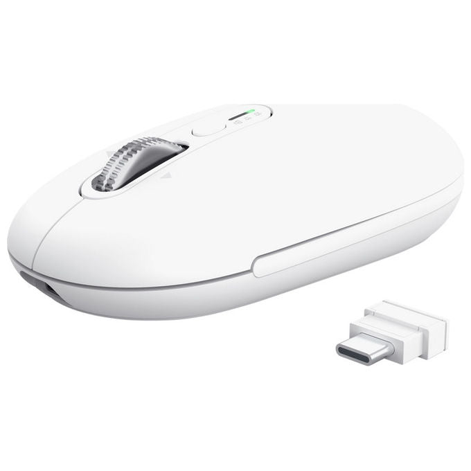 Trust 26019 Seron Slim Multi Mouse Wireless Bluetooth Ottico 3200 DPI 7 Tasti Silenzioso Ricaricabile colore Bianco
