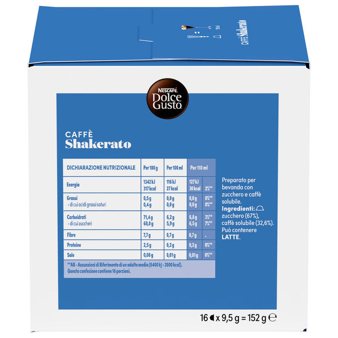 Nescafé 12602908 Dolce Gusto Capsule Caffe' Shakerato 16 capsule compatibili Dolce Gusto